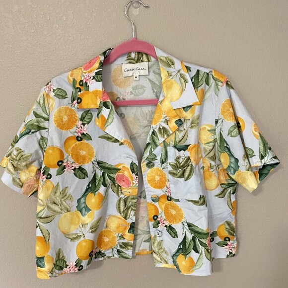 Cara Cara Cotton Citrus Print Matching Set - Skirt (6) and Top (M) - Picture 6 of 7